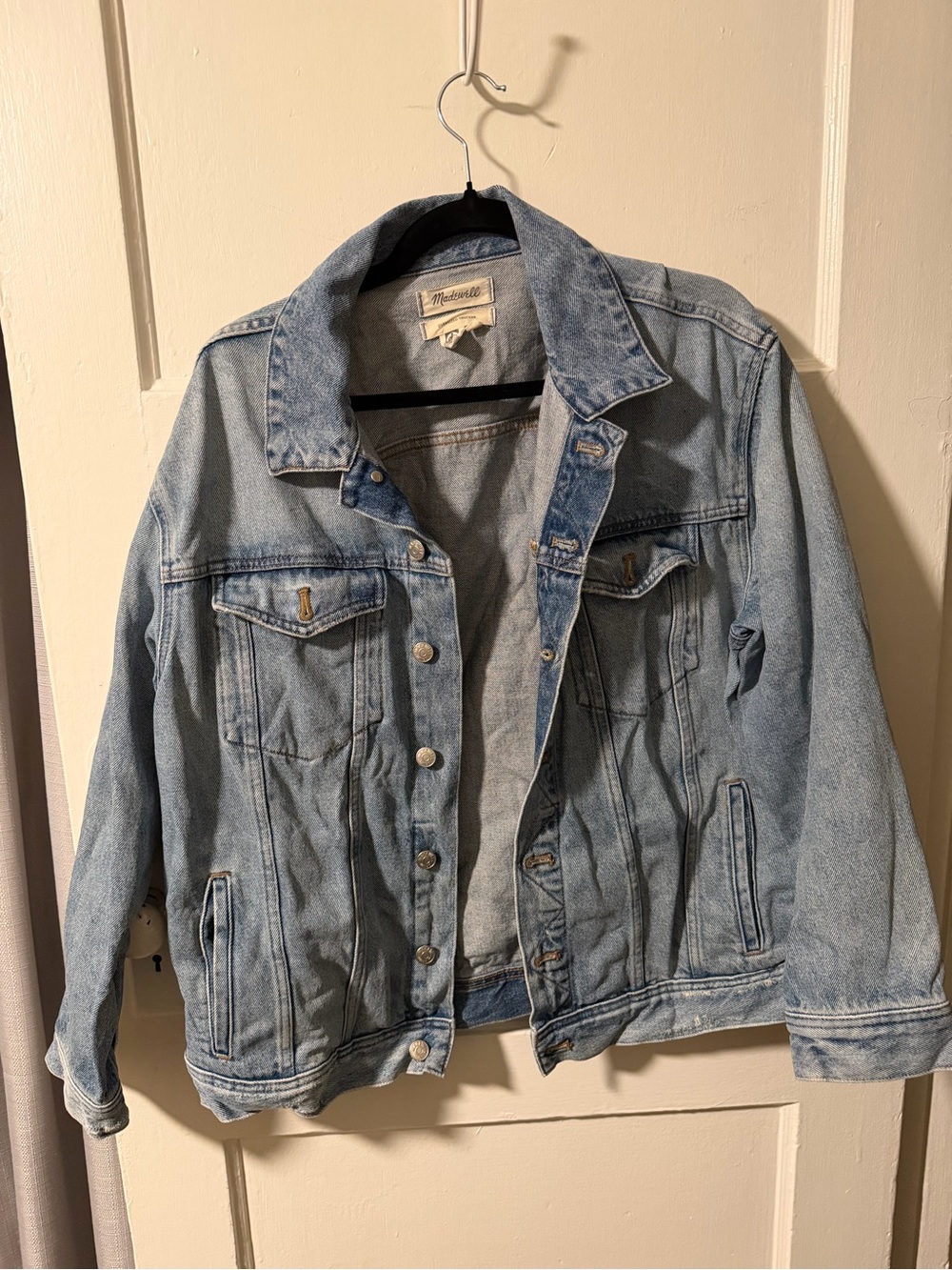 Madewell Light Blue Oversized Relaxed Fit Denim Trucker Jean Jacket Size Large